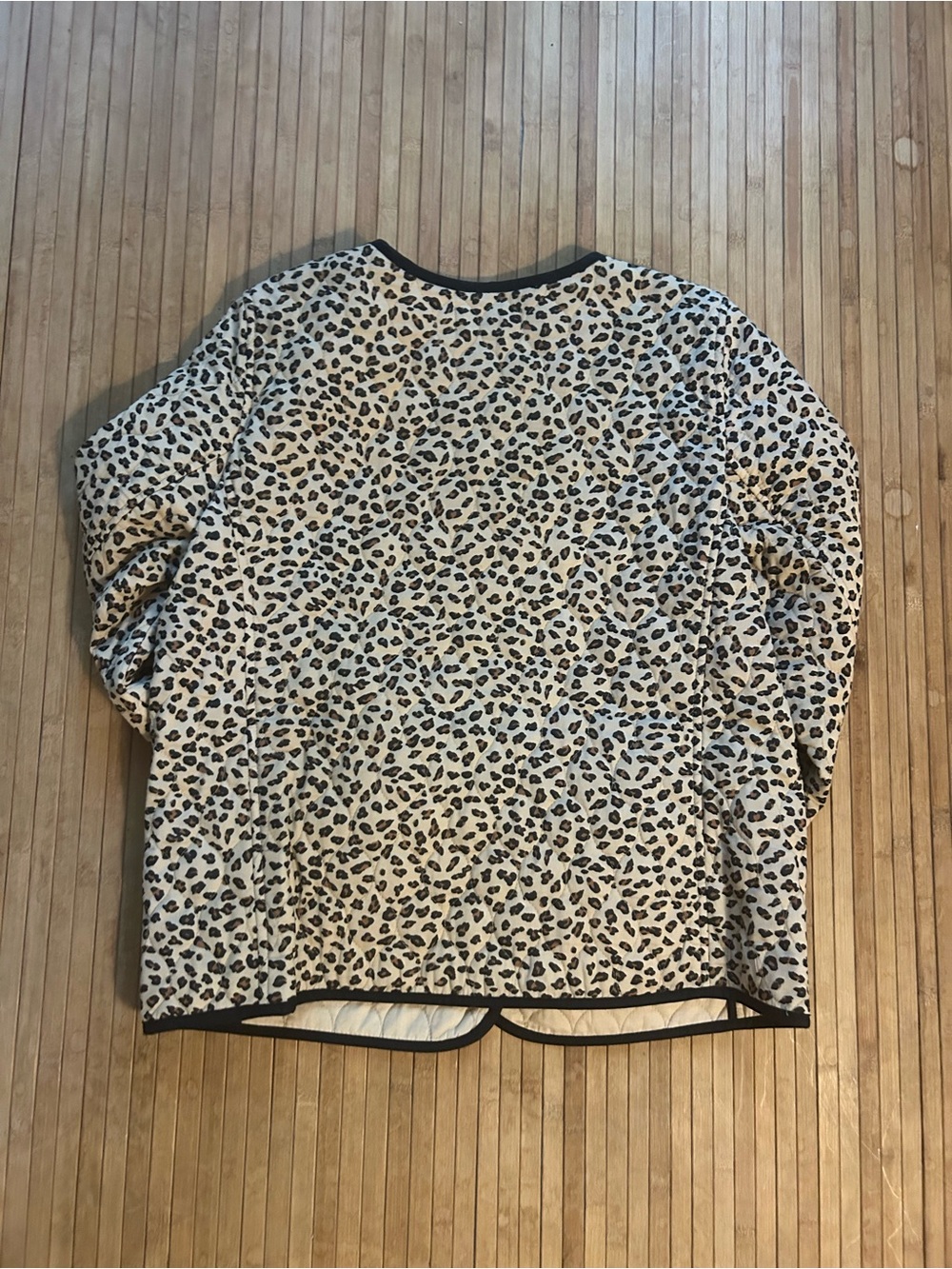 Talbots Women's Sz M Cottagecore Grabdmacore Quilted Cheetah Print Coat Jacket - Picture 10 of 16